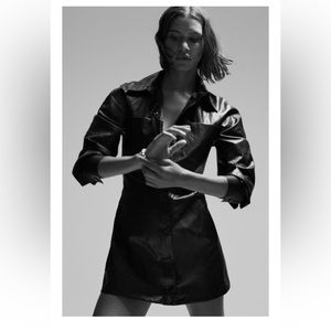 ZARA Faux Leather Mini Dress size small